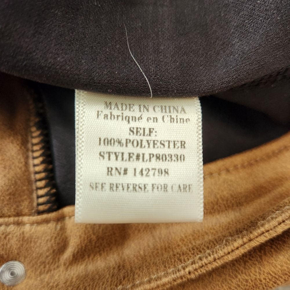 Love Riche Faux Suede‎ Fitted Pants Tan Colored Size Medium - Picture 4 of 9